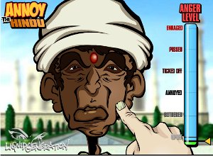 Click here to play Annoy the Hindu Cartoon of a Hindu Indian man