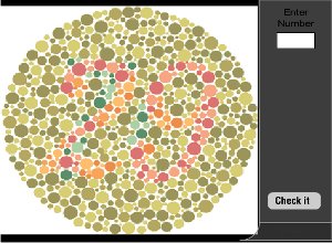 Color blind test screen shot